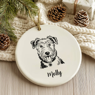 Adorno De Cerámica Perro personalizado Scottish Deerhound Navidad