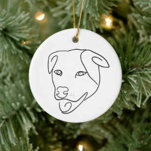 Adorno De Cerámica Perro Pit Bull Terrier Nombre Personalizado Línea 