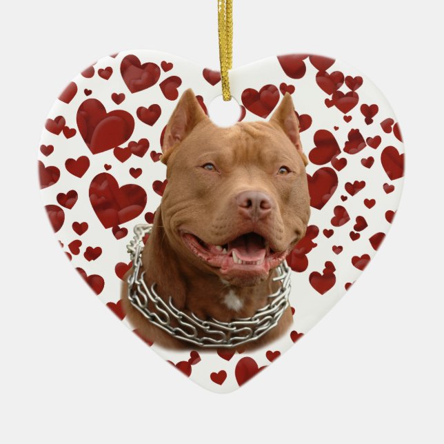 Adorno De Cerámica Perro Pitbull (Frente)