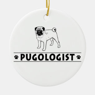 Adorno De Cerámica Perro Pug Gracioso