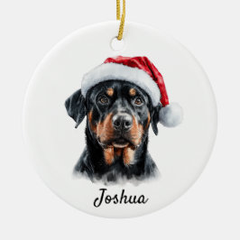 Adorno De Cerámica Perro Rottweiler personalizado 