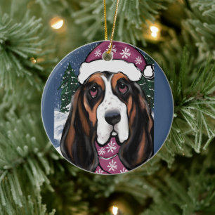Adorno De Cerámica PERRO SABUESO Basset Hound