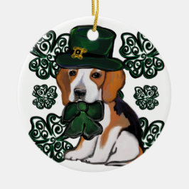 Adorno De Cerámica Perro sabueso de San Patricio