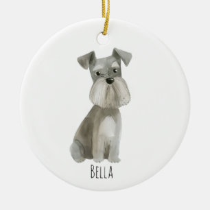 Adorno De Cerámica Perro Schnauzer