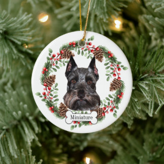 Adorno De Cerámica perro schnauzer en miniatura
