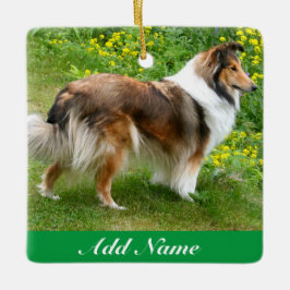 Adorno De Cerámica Perro shetland personalizado - Perro Sheltie