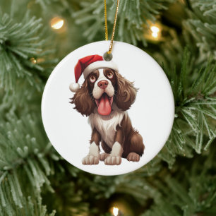 Adorno De Cerámica Perro Springer Spaniel Inglés Divertido Personaliz