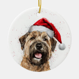 Adorno De Cerámica Perro Terrier Wheaten Feliz Navidad Personalizado
