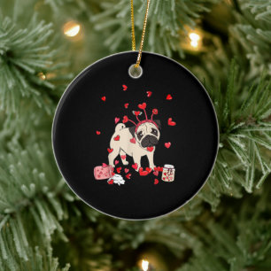 Adorno De Cerámica Perro Valentine Gift   El día de San Valentín Cute