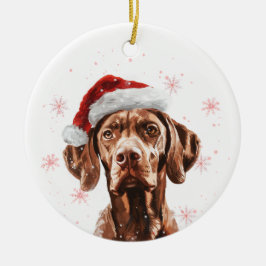 Adorno De Cerámica Perro Vizsla Navidad Personalizado