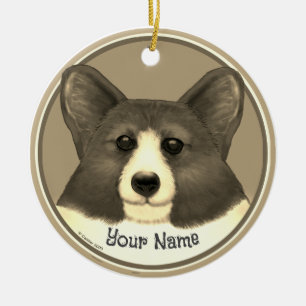 Adorno De Cerámica perro Welsh Corgi