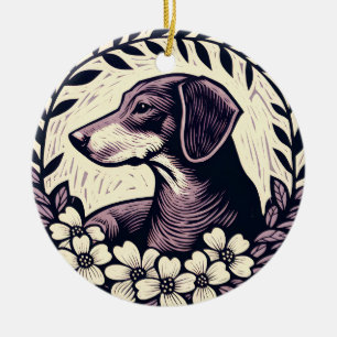 Adorno De Cerámica Perro Wiener Dachshund Perros salchicha mascota