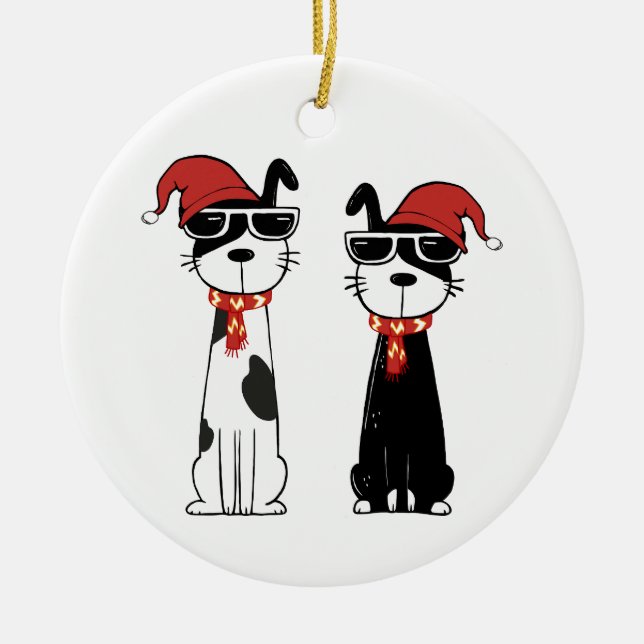 Adorno De Cerámica Perros Cool (Frente)