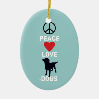 Adorno De Cerámica Perros del amor de la paz