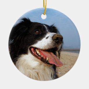 Adorno De Cerámica Perros felices en la playa