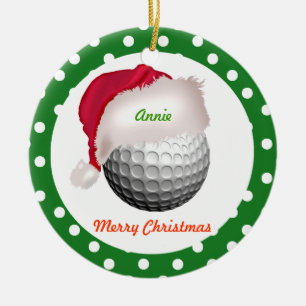Adorno De Cerámica Persona de golf de Santa Ball