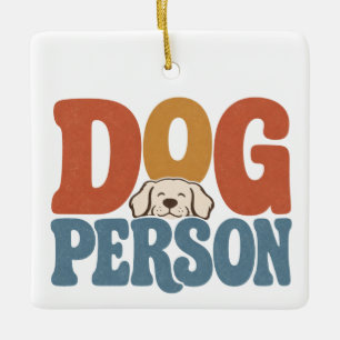 Adorno De Cerámica Persona Retro Perro Amante De Mascotas Perro