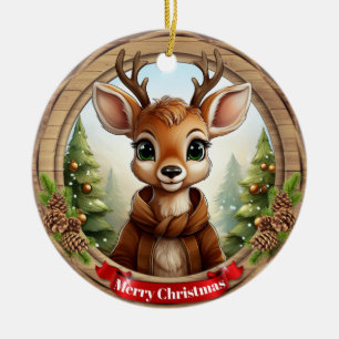 Adorno De Cerámica Personaje de ciervo de Navidad Reno animal Navidad