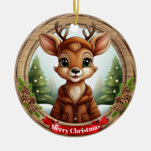 Adorno De Cerámica Personaje de ciervo de Navidad Reno animal Navidad