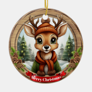 Adorno De Cerámica Personaje de ciervo de Navidad Reno animal Navidad
