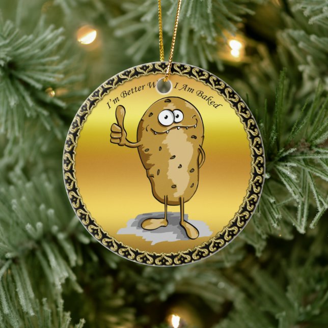 Adorno De Cerámica personaje de dibujos animados potato con ojos gran (Árbol)