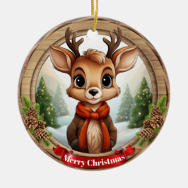 Adorno De Cerámica Personaje de Reno Ciervo Animal Navidad Cerámica