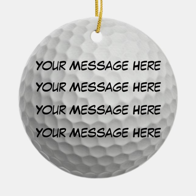 Adorno De Cerámica Personalícelo, pelota de golf (Frente)
