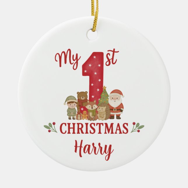 Adorno De Cerámica Personalised 1st Christmas Tree Decoration  (Frente)