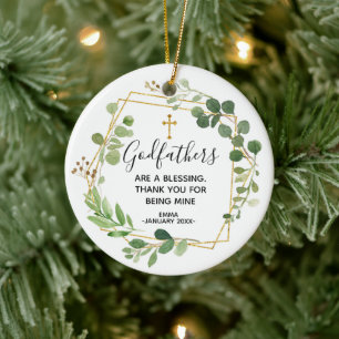Adorno De Cerámica Personalised Godfather Christmas ornament