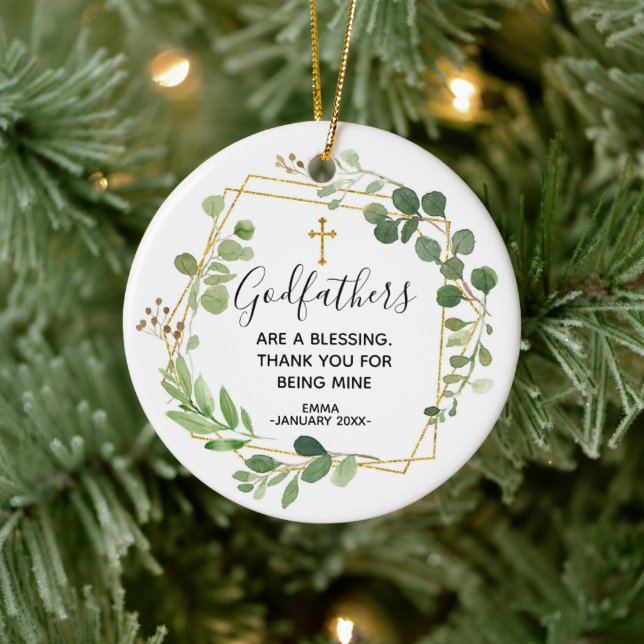Adorno De Cerámica Personalised Godfather Christmas ornament (Árbol)