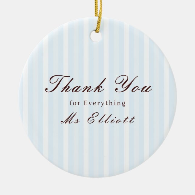 Adorno De Cerámica Personalised Thank You Teacher Ornament Bluebell (Frente)