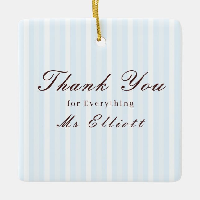 Adorno De Cerámica Personalised Thank You Teacher Ornament Bluebell (Anverso)