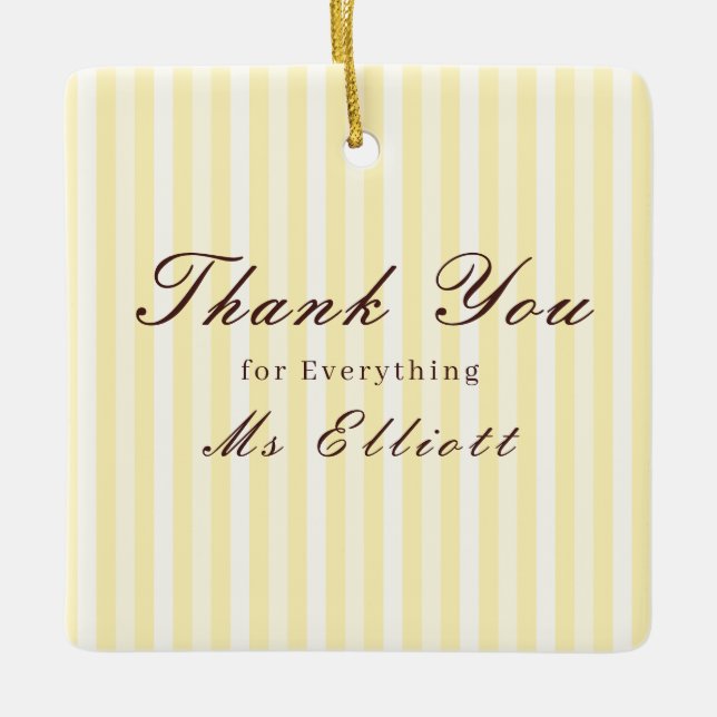 Adorno De Cerámica Personalised Thank You Teacher Ornament Buttercup (Anverso)
