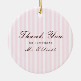 Adorno De Cerámica Personalised Thank You Teacher Ornament Pink Mist