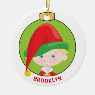 Adorno De Cerámica Personaliza Blonde Boy Elf