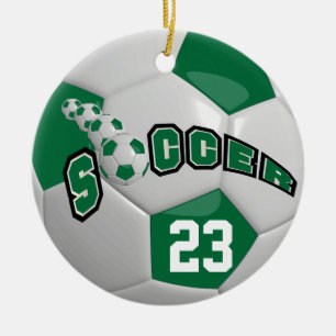 Adorno De Cerámica Personaliza ⚽ bola de fútbol  Verde oscuro