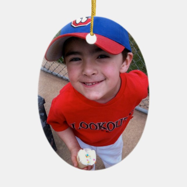 Adorno De Cerámica Personaliza con tus fotos/texto (Frente)