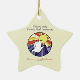 Adorno De Cerámica Personaliza el nombre, RCIA Dove Circle en amarill