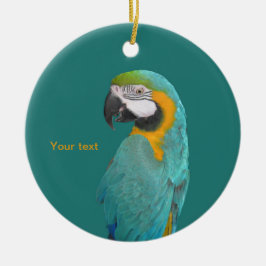 Adorno De Cerámica Personaliza el retrato de Blue y Gold Macaw
