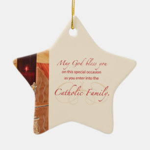 Adorno De Cerámica Personaliza, Felicitaciones RCIA, Católico, Rojo