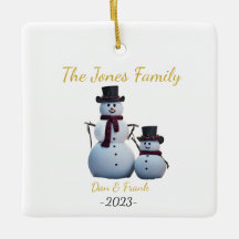 Personalizable 2 persona Familia Snowmen