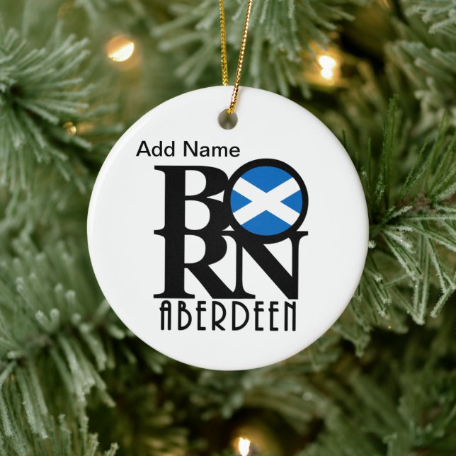 Adorno De Cerámica Personalizable BORN Aberdeen Scotland (Árbol)