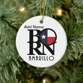 Adorno De Cerámica Personalizable BORN Amarillo Texas
