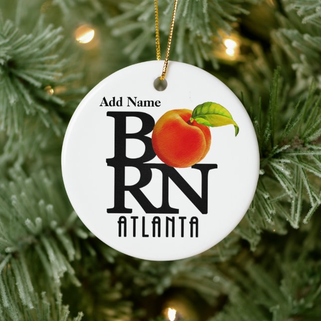 Adorno De Cerámica Personalizable BORN Atlanta Georgia (Árbol)
