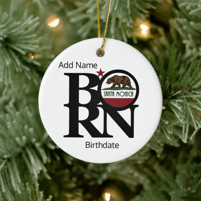 Adorno De Cerámica Personalizable BORN Santa Monica California (Árbol)