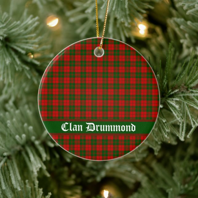 Adorno De Cerámica Personalizable Clan Drummond Tartan (Árbol)