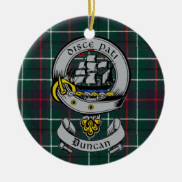 Adorno De Cerámica Personalizable Clan Duncan Escudo Badge & Tartan
