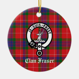 Adorno De Cerámica Personalizable Clan Fraser Escudo Badge & Tartan