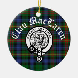 Adorno De Cerámica Personalizable Clan MacLaren Escudo Badge & Tartan