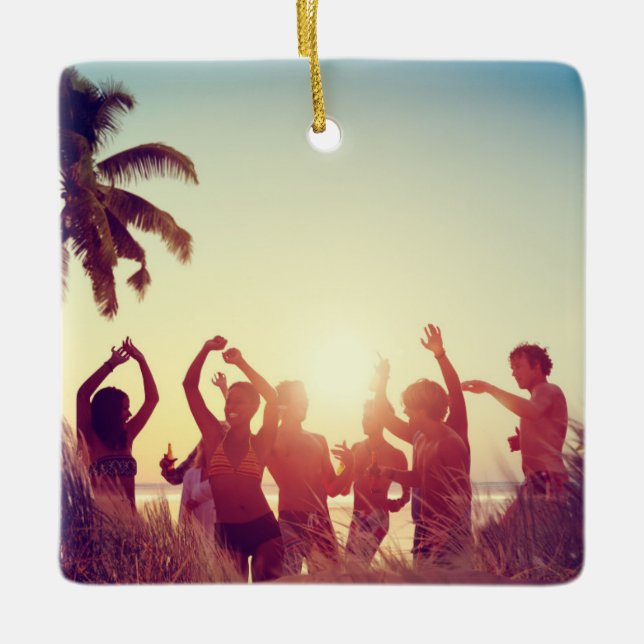 Adorno De Cerámica Personalizable de 2 lados Elegantes Desplazamiento (Anverso)